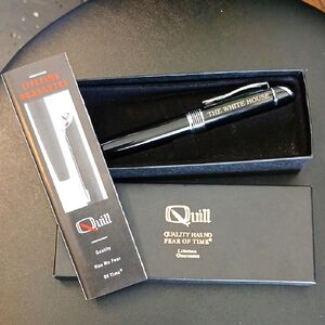 THE WHITE HOUSE Quill Black BALL POINT Pen with Silver Accents NEW